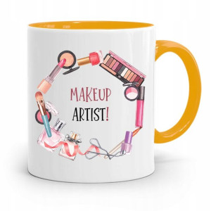 Kubek Żółty Dla Kosmetyczki Makeup Artist! Prezent