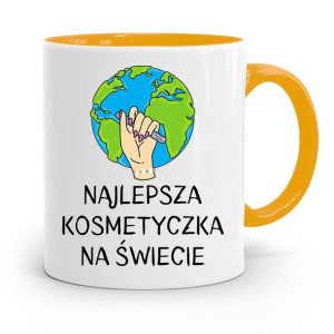 Kubek Żółty Dla Kosmetyczki Najlepsza Na Świecie