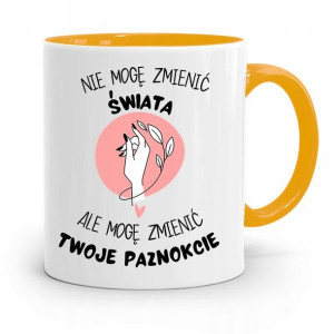 Kubek Żółty Dla Kosmetyczki Nie Mogę Zmienić