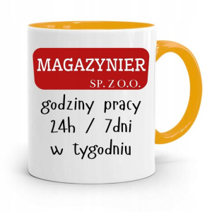 Kubek Żółty Dla Magazyniera Godziny Pracy Prezent