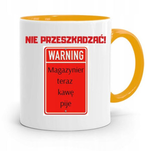 Kubek Żółty Dla Magazyniera Teraz Kawę Pije