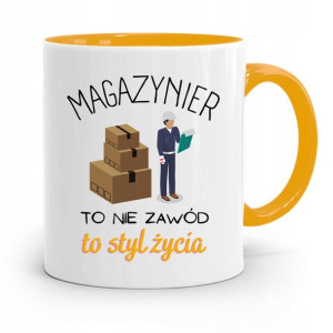 Kubek Żółty Dla Magazyniera To Styl Życia Prezent