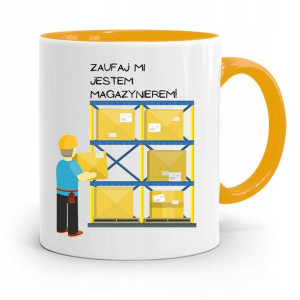 Kubek Żółty Dla Magazyniera Zaufaj Mi Jestem