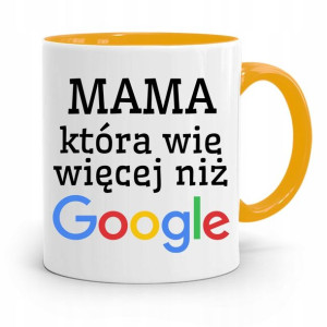 Kubek Żółty Dla Mamy Która Wie Więcej Niż Google