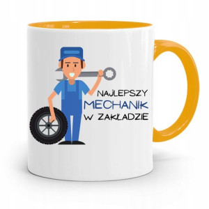Kubek Żółty Dla Mechanika Najlepszy W Zakładzie