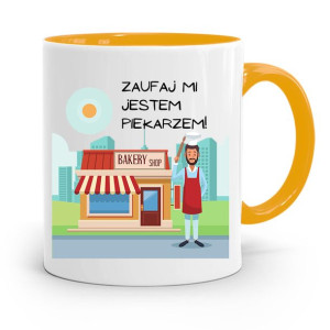 Kubek Żółty Dla Piekarza Zaufaj Mi! Prezent