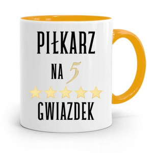 Kubek Żółty Dla Piłkarza Na Pięć Gwiazdek Prezent