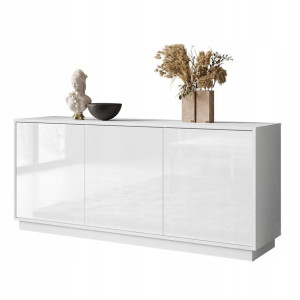 Komoda trzydrzwiowa SANAYI V biały połysk 154 cm