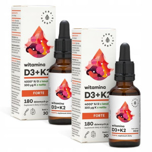 2xAura Herbals Witamina D3 4000IU K2mk7 FORTE 30ml