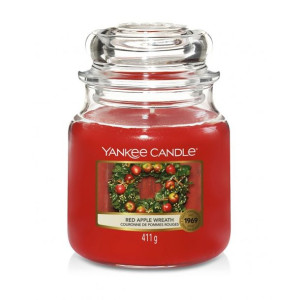 Świeca zapachowa średni słój Red Apple Wreath 411g