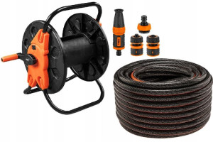 Neo Wąż Ogrodowy 1/2 X 50m 6-warstw +złączki+wózek