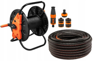 Neo Wąż Ogrodowy 1/2x30m 6-warstw +złączki+wózek