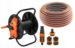 NEO Wąż ogrodowy 1/2x 30m 4-warstwy+ ZŁĄCZKI+WÓZEK
