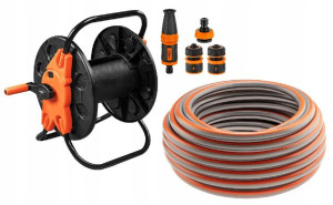 NEO Wąż ogrodowy 1/2x 20m 4-warstwy+ ZŁĄCZKI+WÓZEK