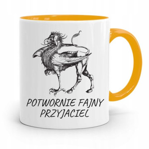 Kubek Żółty Dla Przyjaciela Potwornie Fajny