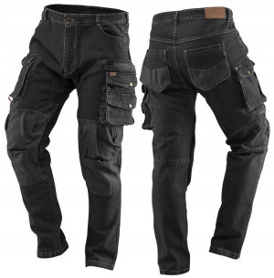 NEO Spodnie robocze DENIM, czarne 81-236-XS