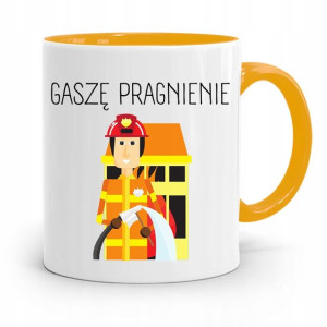 Kubek Żółty Dla Strażaka Gaszę Pragnienie Prezent