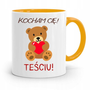 Kubek Żółty Dla Teścia Kocham Cię Teściu! Prezent