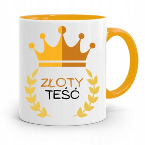 Kubek Żółty Dla Teścia Złoty Teść Prezent