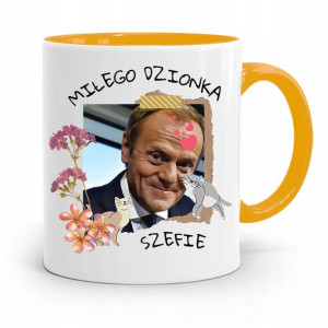 Kubek Żółty Donald Tusk Po Platforma Prezent