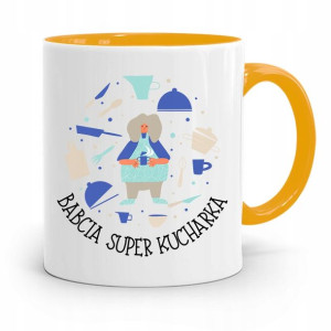 Kubek Żółty Dzień Babci Babcia Super Kocharka