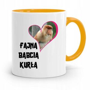 Kubek Żółty Dzień Babci Fajna Babcia Kurła