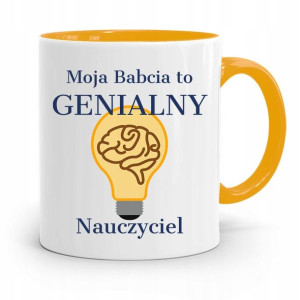 Kubek Żółty Dzień Babci Genialny Nauczyciel