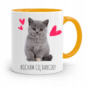 Kubek Żółty Dzień Babci Kocham Cię Babciu! Prezent