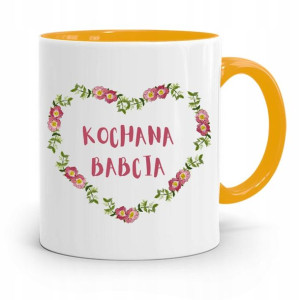Kubek Żółty Dzień Babci Kochana Babcia Prezent