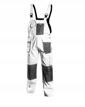 Spodnie robocze na szelkach białe NEO M/50 81-140