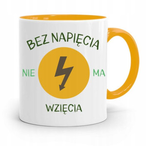 Kubek Żółty Elektryka Bez Napięcia Nie Ma Wzięcia