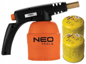 Lampa lutownicza gazowa NEO TOOLS + 2 NABOJE 190G