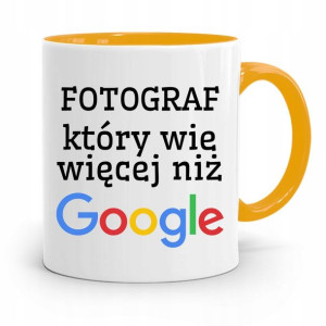 Kubek Żółty Fotografa Fotograf Który Wie Więcej