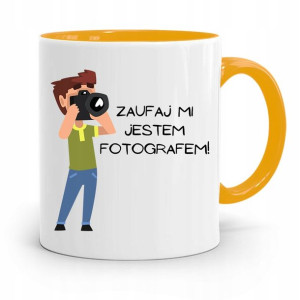Kubek Żółty Fotografa Zaufaj Mi Jestem Fotografem