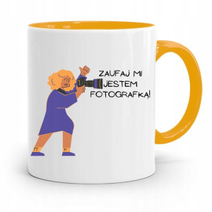 Kubek Żółty Fotografa Zaufaj Mi Jestem Fotografką!