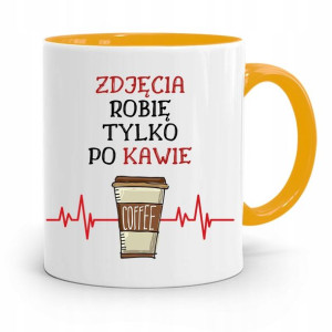 Kubek Żółty Fotografa Zdjęcia Robię Tylko Po Kawie