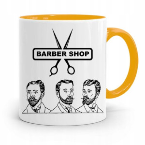 Kubek Żółty Fryzjera Fryzjerki Barber Shop Prezent