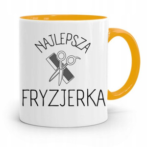 Kubek Żółty Fryzjera Fryzjerki Najlepsza Fryzjerka
