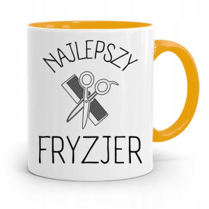 Kubek Żółty Fryzjera Fryzjerki Najlepszy Fryzjer