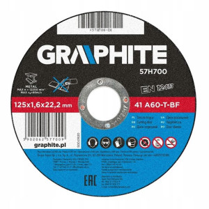Graphite Tarcza Tnąca Metal 125x1,6x22mm 57h700