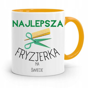 Kubek Żółty Fryzjera Najlepsza Fryzjerka Świata