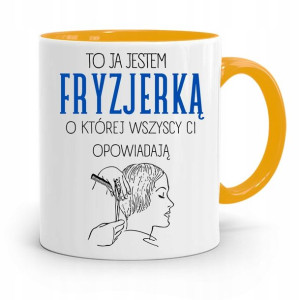 Kubek Żółty Fryzjerki O Mnie Wszyscy Opowiadają
