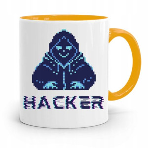 Kubek Żółty Informatyka Programisty Hacker Prezent