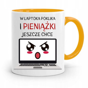 Kubek Żółty Informatyka Programisty Pieniążki