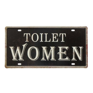 Tabliczka dekoracyjna metalowa TOILET WOMEN