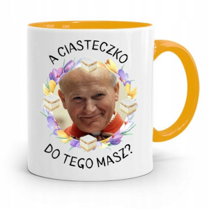 Kubek Żółty Jan Paweł Ii Papież A Ciasteczko Masz?