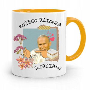 Kubek Żółty Jan Paweł Ii Papież Bożego Dzionka