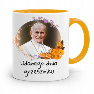 Kubek Żółty Jan Paweł Ii Papież Papaj Grzeszniku