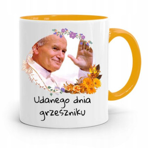 Kubek Żółty Jan Paweł Ii Papież Papaj Grzeszniku