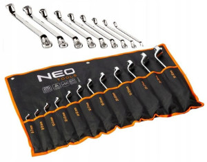 NEO Klucze oczkowe odgięte 6-32mm 12 szt. 09-952